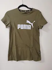 Vorschaubild 5 von Damen T-Shirt Gr. S Oliv Logo-Print Baumwolle Sportlich
