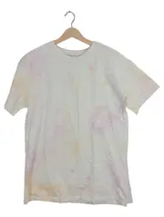 Vorschaubild 1 von Damen T-Shirt Gr. S Batik Tie-Dye Pastell Rosa Gelb Baumwolle