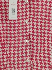 Vorschaubild 4 von Damen Bluse Pepita Muster Rot Weiß Langarm Gr. 46
