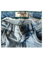 Vorschaubild 3 von SUBLEVEL Herren Destroyed Jeans W32/L34 Hellblau Denim Organic Cotton