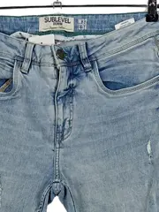 Vorschaubild 4 von SUBLEVEL Herren Destroyed Jeans W32/L34 Hellblau Denim Organic Cotton