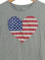 Vorschaubild 2 von Kinder T-Shirt Mädchen Kurzarm Baumwolle Pailletten Meliert Grau 164