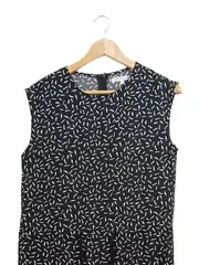 Vorschaubild 2 von Damen Jumpsuit Schwarz Weiß Muster Gr. S Ärmellos