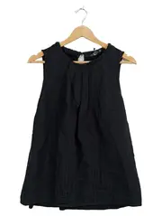 Vorschaubild 1 von Damen Top Bluse Ärmellos Schwarz Gr. M Viskose Minimalistisch