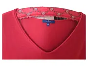 Vorschaubild 2 von Damen Pullover V-Ausschnitt Rot Gr. M Baumwolle Langarm Basic