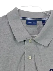 Vorschaubild 3 von Herren Poloshirt Polohemd Gr. L Grau Baumwolle Logo Stickerei Casual Basic