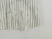 Vorschaubild 4 von Hemdblusenkleid Damen Weiß Gestreift Baumwolle Minikleid Gr. 36 S