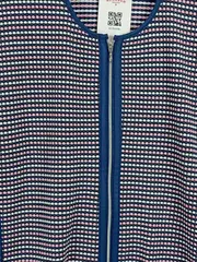 Vorschaubild 2 von Damen Strickjacke Gr. 46 Blau Rosa Gestreift Reißverschluss