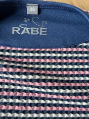 Vorschaubild 4 von Damen Strickjacke Gr. 46 Blau Rosa Gestreift Reißverschluss