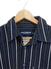 Vorschaubild 2 von Herren Kurzarm Hemd gestreift Blau Gr. L Baumwolle