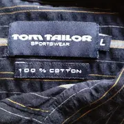 Vorschaubild 5 von Herren Kurzarm Hemd gestreift Blau Gr. L Baumwolle