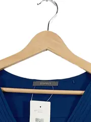 Vorschaubild 2 von Damen Bluse ärmellos V-Ausschnitt Gr. 36/S Blau elegant