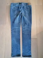 Vorschaubild 4 von Damen Jeans Straight Leg Blau Größe S W28 36 Button-Fly Used Look