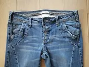 Vorschaubild 2 von Damen Jeans Straight Leg Blau Größe S W28 36 Button-Fly Used Look