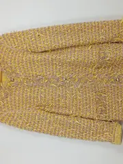 Vorschaubild 3 von Strickjacke Damen Tweed Bouclé Gelb Gr. M/38 Wolle Alpaka