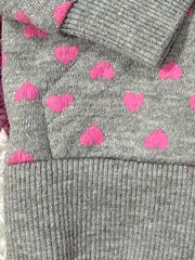 Vorschaubild 4 von Kapuzenpullover Hoodie Herzmuster Gr. 86 Grau Pink Glitzer