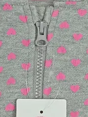 Vorschaubild 2 von Kapuzenpullover Hoodie Herzmuster Gr. 86 Grau Pink Glitzer