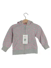 Vorschaubild 1 von Kapuzenpullover Hoodie Herzmuster Gr. 86 Grau Pink Glitzer