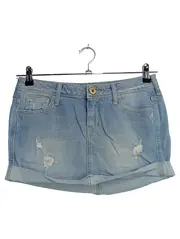 Vorschaubild 1 von Jeansrock Mini Blau Damen Gr. 36/S Streetwear Vintage Strass Cut-Out