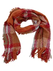 Vorschaubild 1 von Damen Schal kariert Mehrfarbig Rot Orange Braun 200x70 cm Casual