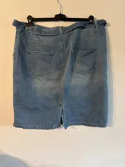 Vorschaubild 2 von Damen Jeansrock Gr. 50 Blau Midirock mit Gürtel Casual