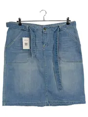 Vorschaubild 1 von Damen Jeansrock Gr. 50 Blau Midirock mit Gürtel Casual