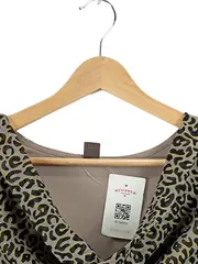 Vorschaubild 4 von Damen Langarmshirt Leo-Muster Wasserfall-Ausschnitt Gr. 36 S Grau