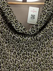 Vorschaubild 3 von Damen Langarmshirt Leo-Muster Wasserfall-Ausschnitt Gr. 36 S Grau