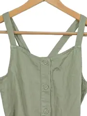 Vorschaubild 2 von Sommerkleid Mädchen Gr. 152 Oliv Midikleid Baumwolle Leinen Freizeit