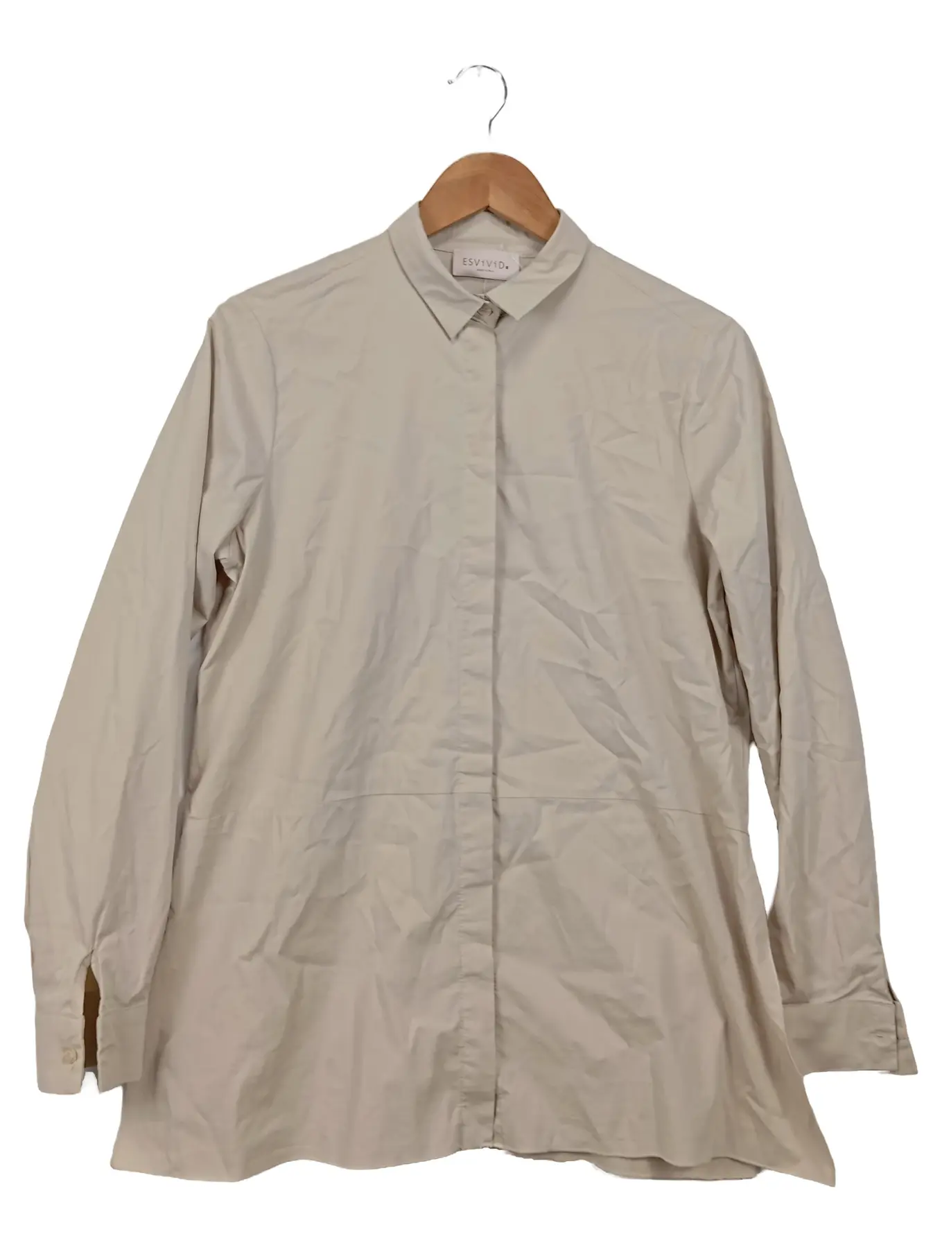 ESVIVID. Damen Bluse Gr. M Beige Casual Business Hemdbluse