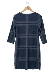 Vorschaubild 2 von Damen Freizeitkleid Gr. 34/XS Blau Kariert Klassisch Elegant