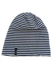 Vorschaubild 2 von Kinder Mütze Beanie gestreift Blau Grau Maritim Baumwolle