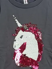 Vorschaubild 3 von Mädchen Pullover Sweatshirt Grau Gr. 158 Einhorn Wendepailletten