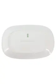 Vorschaubild 2 von Servierplatte Porzellan Weiß Rosen Dekor Silberrand Vintage Elegant