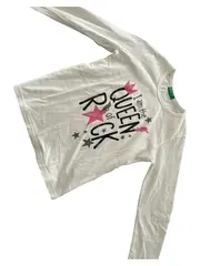 Vorschaubild 1 von Mädchen Langarmshirt Gr. 110 Weiß Casual Queen of Rock