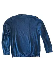 Vorschaubild 2 von Herren Pullover V-Ausschnitt Blau Gr. M Baumwolle Klassisch