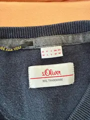 Vorschaubild 3 von Herren Pullover V-Ausschnitt Blau Gr. M Baumwolle Klassisch