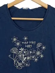 Vorschaubild 2 von Damen T-Shirt Blumenprint Make Today Happy Blau Gr. M
