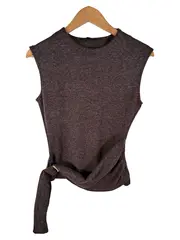Vorschaubild 1 von Damen Pullunder Braun Meliert Asymmetrisch Gr. S Elegant