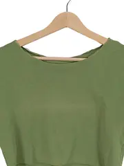 Vorschaubild 3 von Damen Crop Top T-Shirt Gr. 40/L Grün Casual