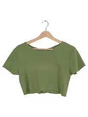 Vorschaubild 1 von Damen Crop Top T-Shirt Gr. 40/L Grün Casual