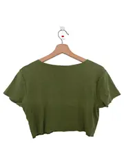 Vorschaubild 2 von Damen Crop Top T-Shirt Gr. 40/L Grün Casual