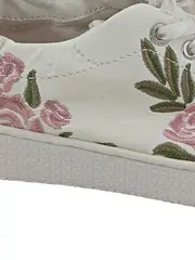 Vorschaubild 3 von Damen Sneaker low 36 Weiß Blumenmuster Stickerei Freizeitschuh Feminin