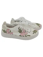 Vorschaubild 1 von Damen Sneaker low 36 Weiß Blumenmuster Stickerei Freizeitschuh Feminin