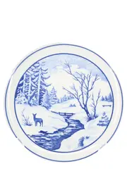 Vorschaubild 1 von Wandteller Winterlandschaft Hirsch Blau Weiß Klassisch 21cm