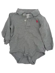 Vorschaubild 1 von Baby Body Langarm Grau Polo 9 Monate 74 Strampler