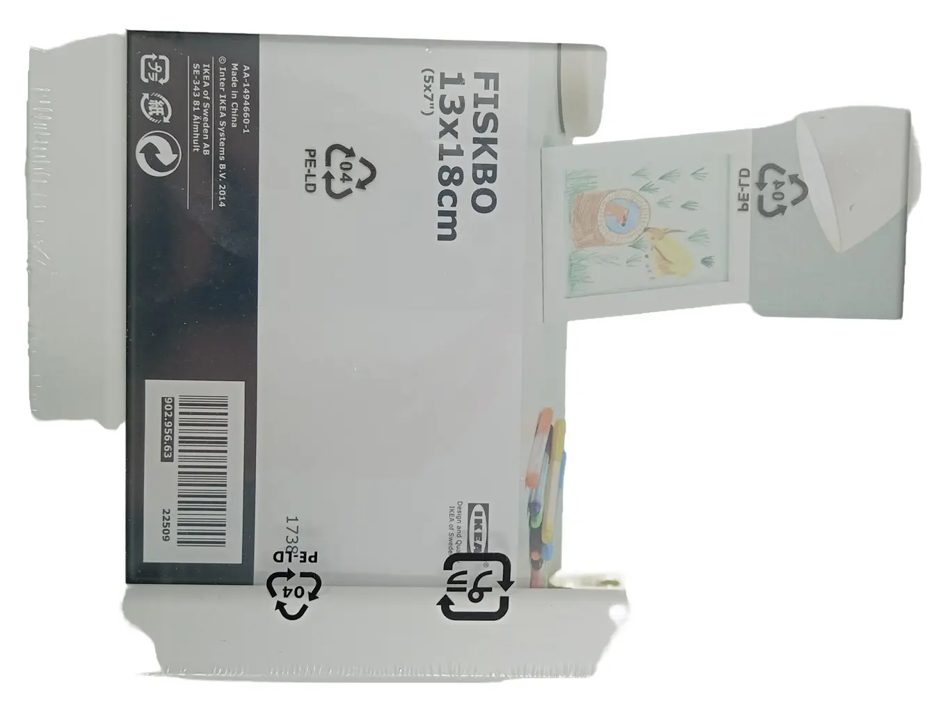 IKEA FISKBO Bilderrahmen Weiß 13x18cm Modern Kunststoff Fotorahmen