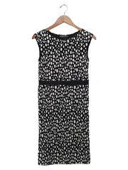 Vorschaubild 1 von Damen Etuikleid Gr. 36/S Schwarz Gepunktet Elegant Business