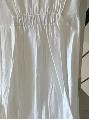 Vorschaubild 4 von Damen Blusenkleid Gr. 34/XS Weiß Elegant Baumwolle Midi