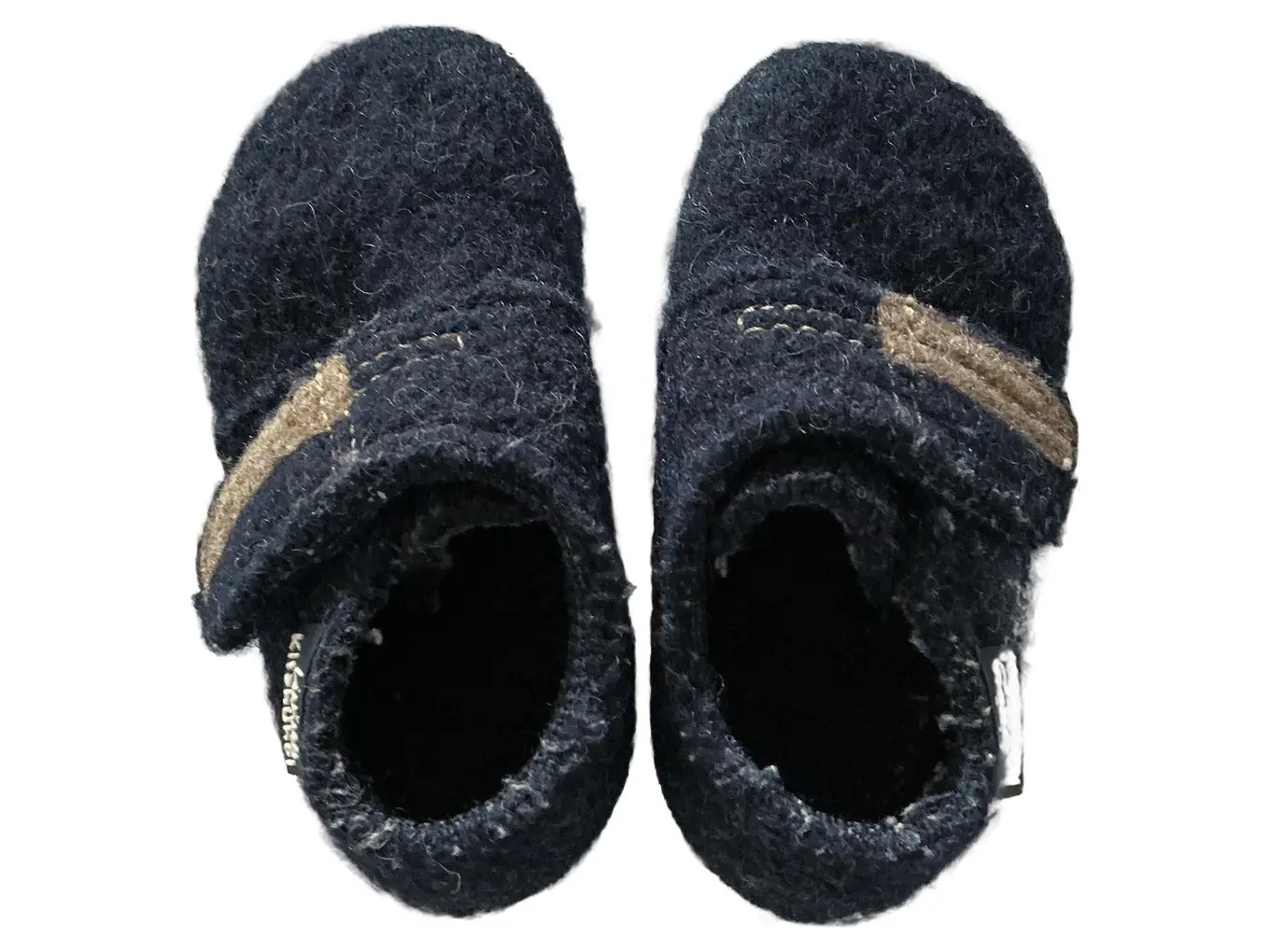 LIVING KITZBÜHEL Hausschuhe Baby Lauflernschuhe Wolle Klett Blau Gr. 21